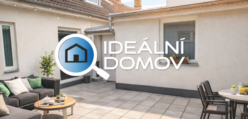 Pronájem bytu 2+kk, 44 m² s terasou 20 m², Brno – Husovice, ul. Dačického